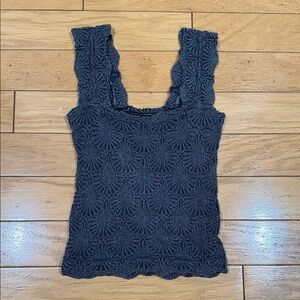 Free People  Black Textured Women's Top XS/S